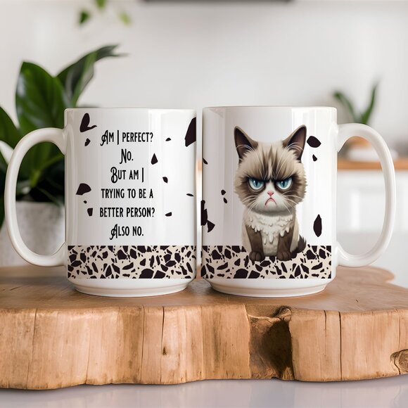 Sarcastic Cup, Cat Latte Mug - Picture 1 of 3